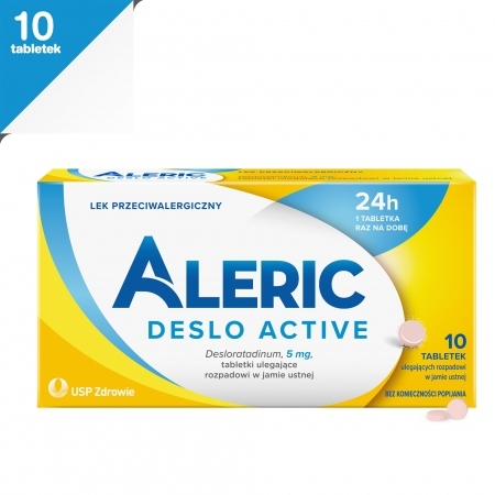 Aleric Deslo Active 5 mg 10 tabletek ulegającech rozpadowi w jamie ustnej