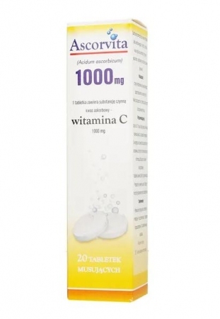 Ascorvita  Witamina C 1000 mg 20 tabletek musujących