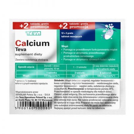 Calcium Pliva 14 tabletek musujących (12+2)