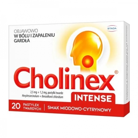 Cholinex Intense o smaku miodowo-cytrynowym 20 tabletek do ssania