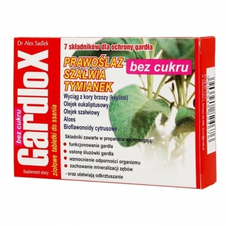Gardlox ziołowe tabletki do ssania bez cukru 16 sztuk