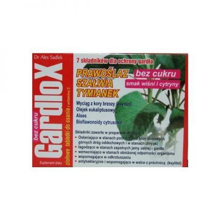 Gardlox ziołowe tabletki do ssania bez cukru wiśnia + cytryna 16 sztuk