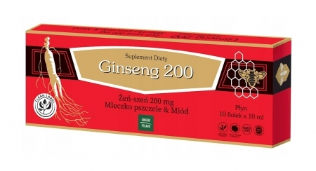 Ginseng 200 Żeńszeń & Mleczko pszczele płyn 10 fiolek po 10 ml