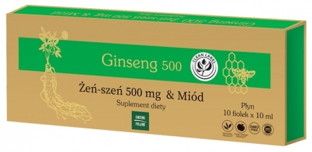 Ginseng 500 Żeńszeń & Miód płyn 10 fiolek po 10 ml