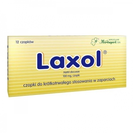 Laxol 12 czopków doodbytniczych