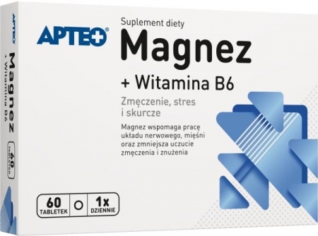 Magnez + witamina B6 60 tabletek Apteo