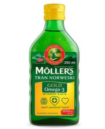 Mollers Gold Tran Norweski o aromacie cytrynowym 250 ml