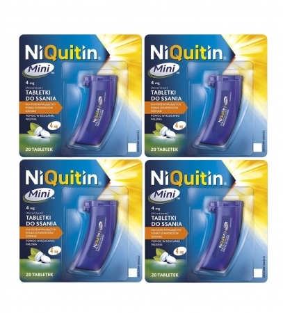 NiQuitin Mini 4 mg 4 opakowania po  20 tabletek