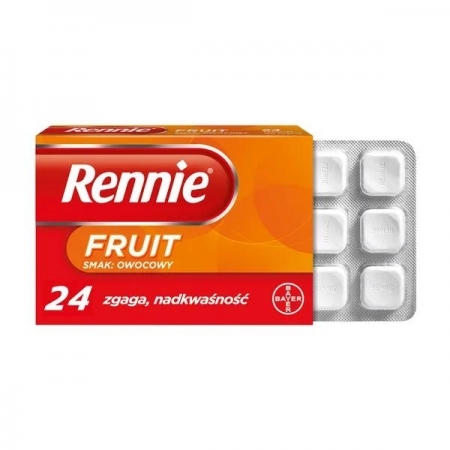 Rennie Fruit 24 tabletki do ssania